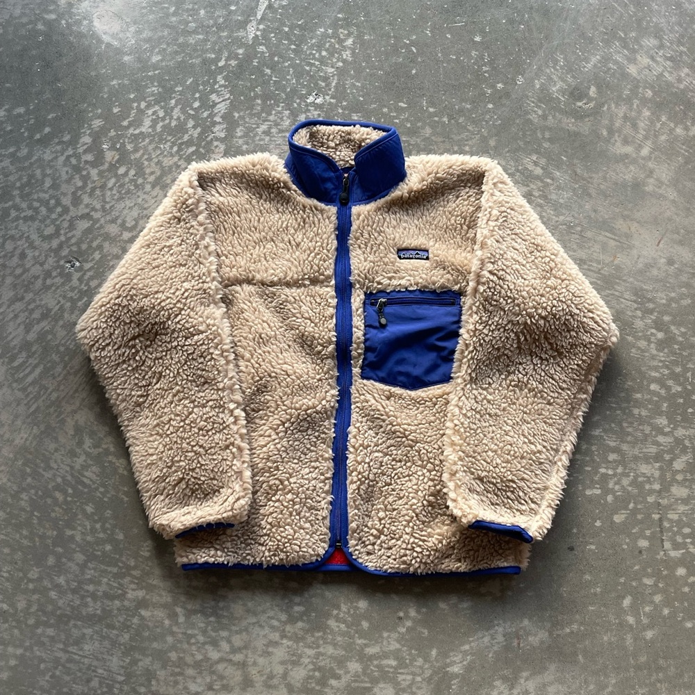 Vintage Patagonia Deep Pile Sherpa Teddy Cream Full Zip Size XS 2004